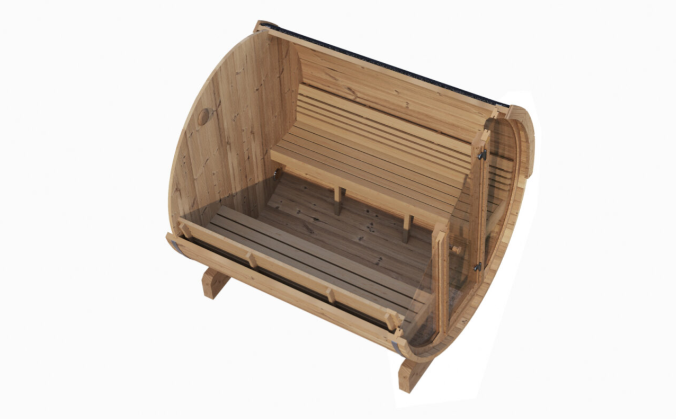 SaunaLife Model E8G Sauna Barrel Glass Front